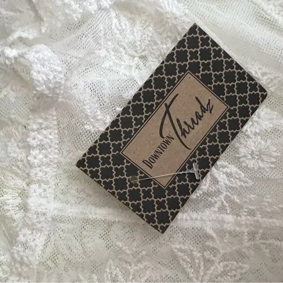 Downtown Threads Lace Elbow Length Tie Front Kimono Swim Coverup - Picture 11 of 11